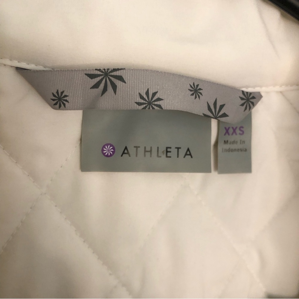 Athleta upside spandex blend white/Grey quilted zippered vest bodycon Sz XXS - Picture 9 of 12